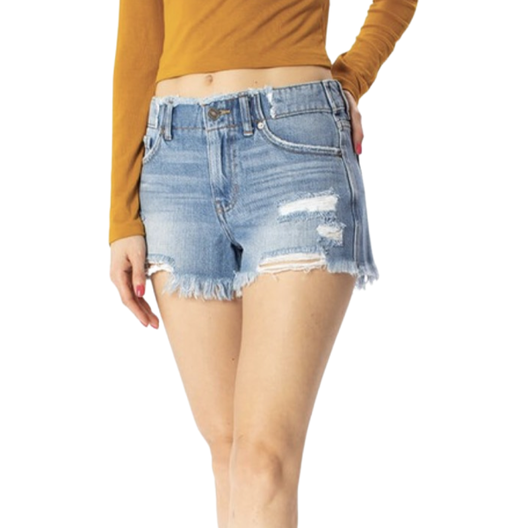 Apparel- Kan Can High Rise Girlfriend Denim Shorts