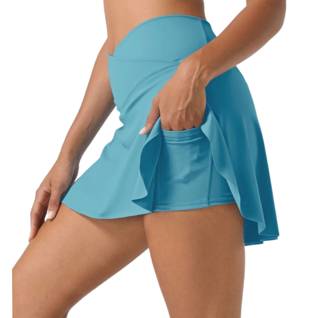 Apparel- Halara Everyday Cloudful Air Fabric Crossover 2-1 Tennis Skirt