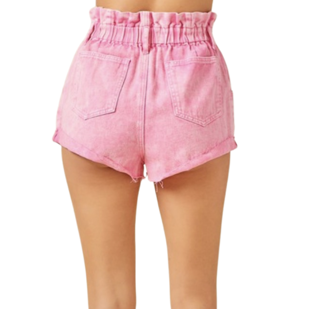 Apparel- Day+Moon Paper Bag Washed Denim Shorts