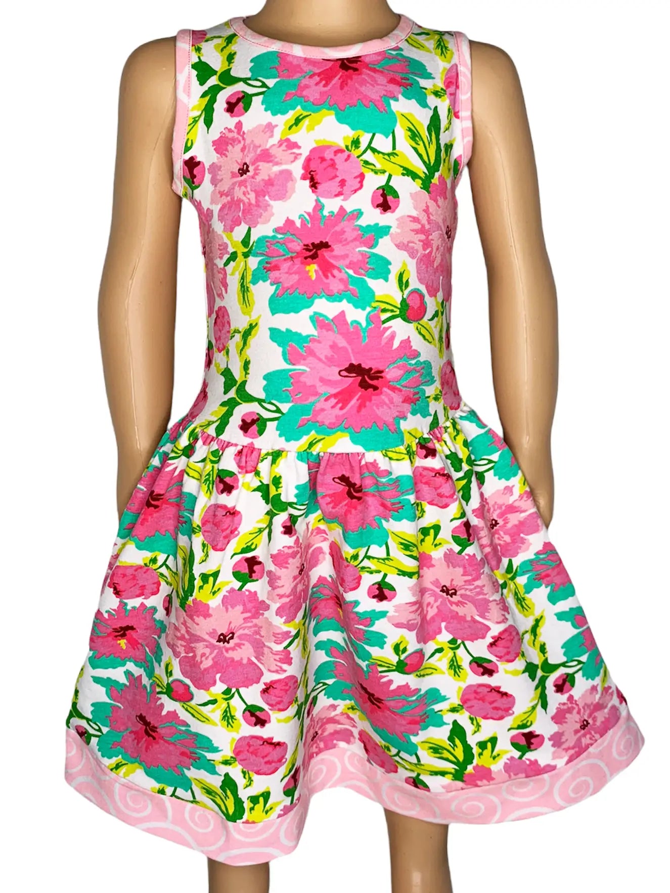 Girls- AnnLoren Summer Swing Floral Sundress