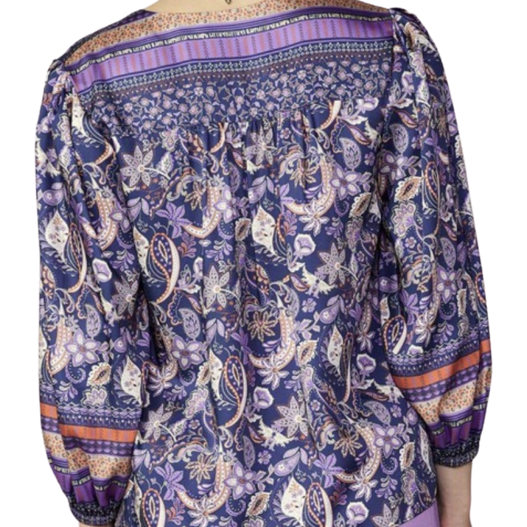Apparel- Current Air Paisley Border Print Top