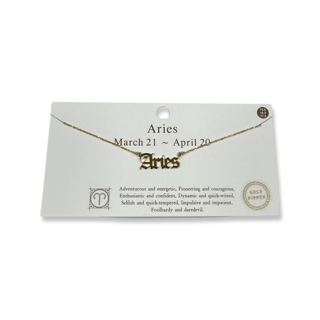 Necklaces- M&E Bling Zodiac Sign Necklace