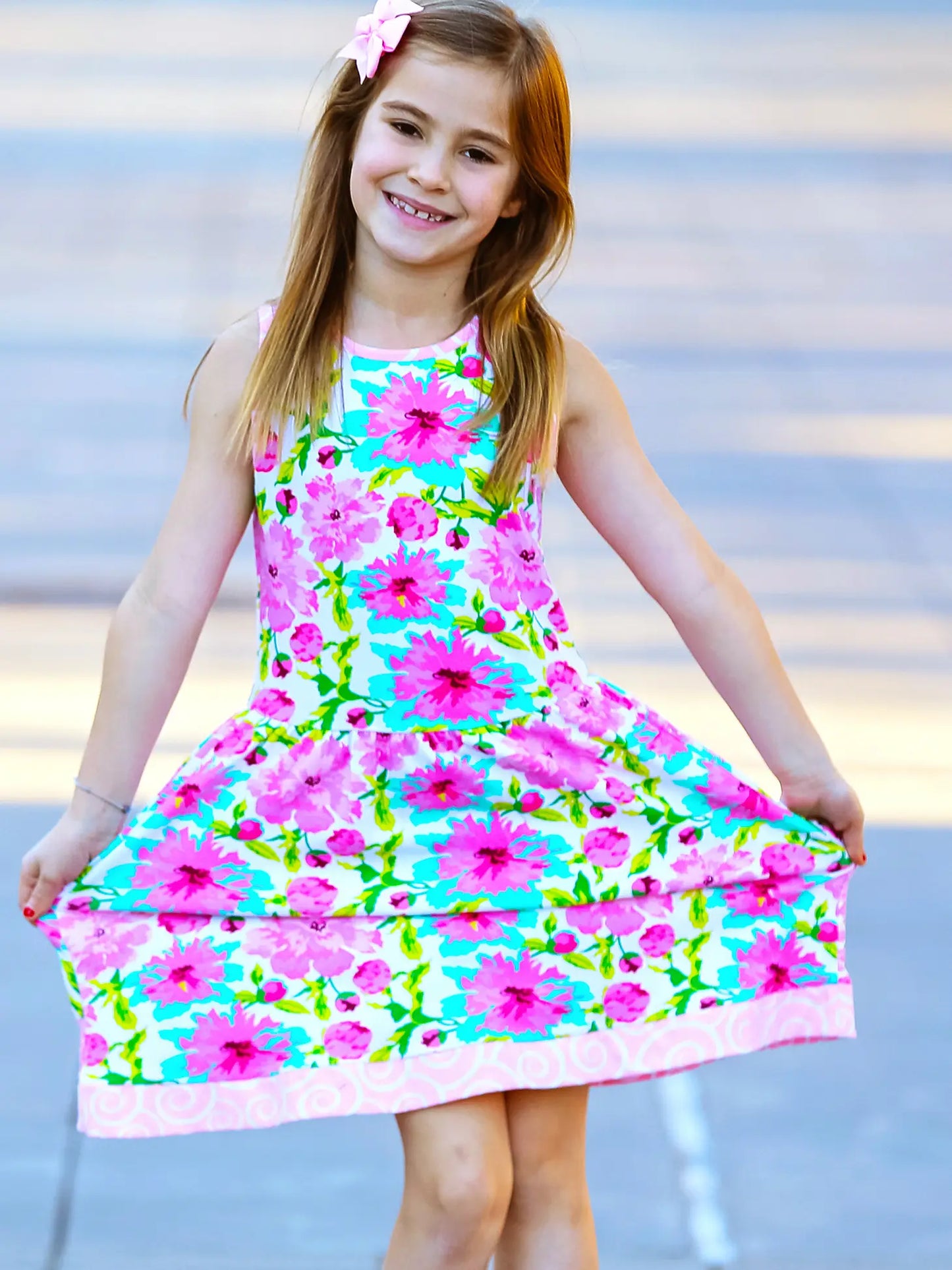 Girls- AnnLoren Summer Swing Floral Sundress
