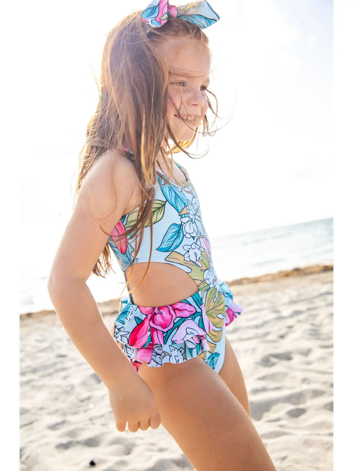Girls- Blueberry Bay Mint Shell One Piece Swimsuit Swimwear