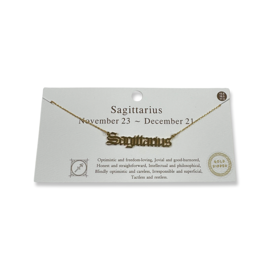 Necklaces- M&E Bling Zodiac Sign Necklace