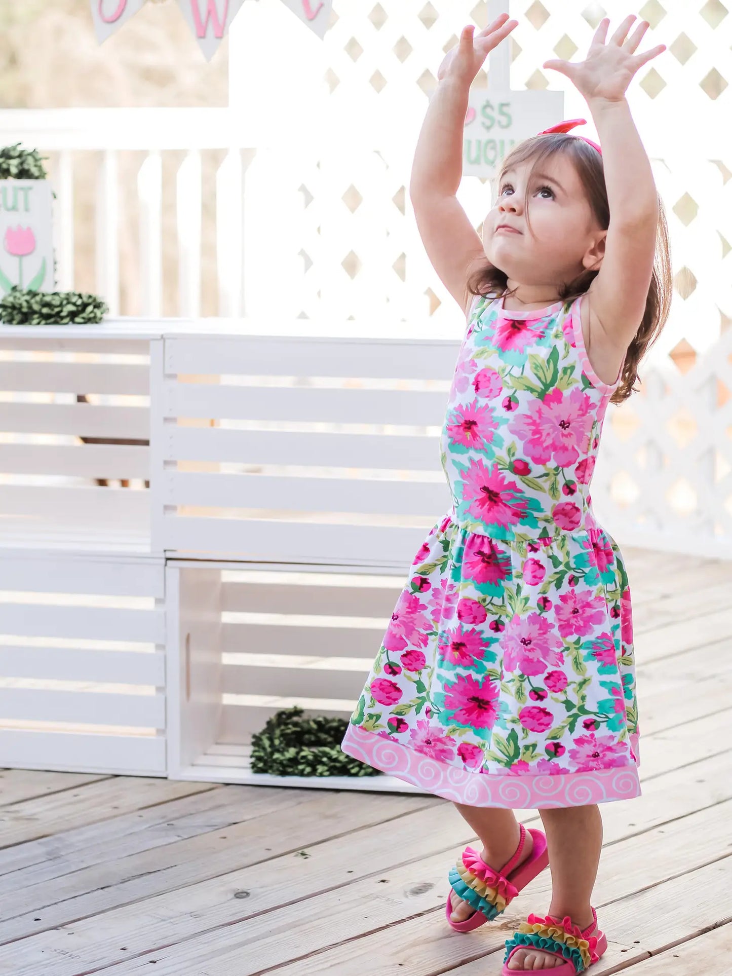 Girls- AnnLoren Summer Swing Floral Sundress