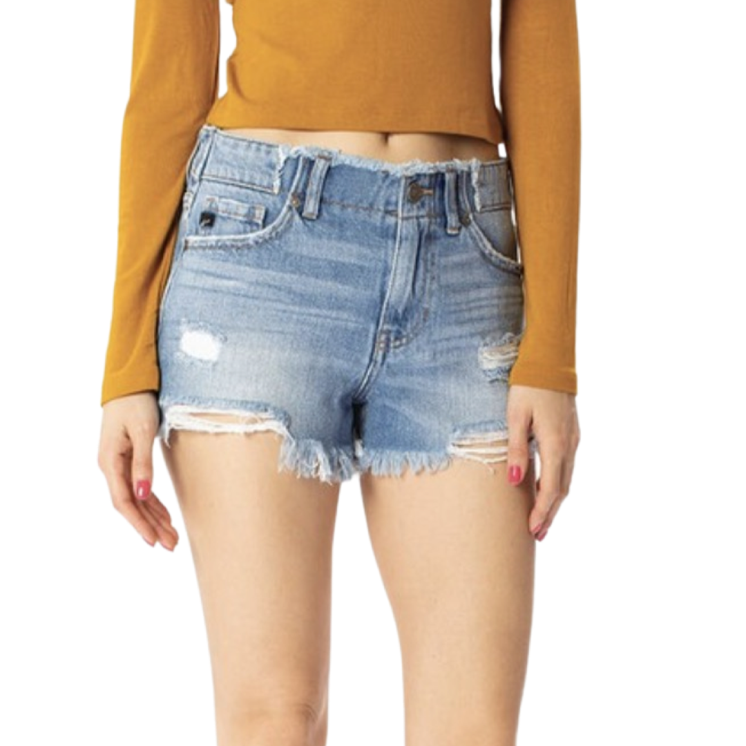Apparel- Kan Can High Rise Girlfriend Denim Shorts