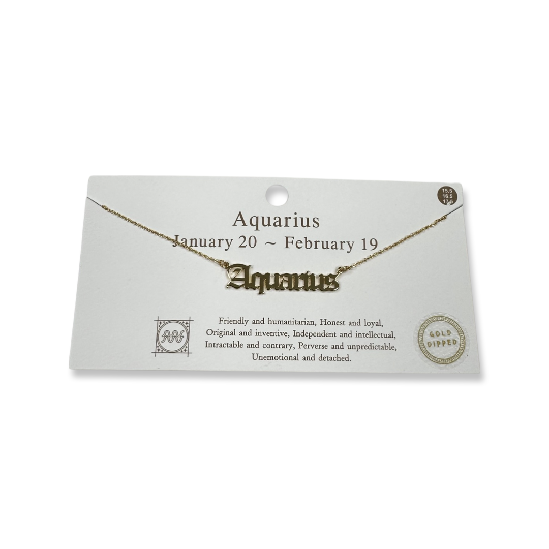 Necklaces- M&E Bling Zodiac Sign Necklace