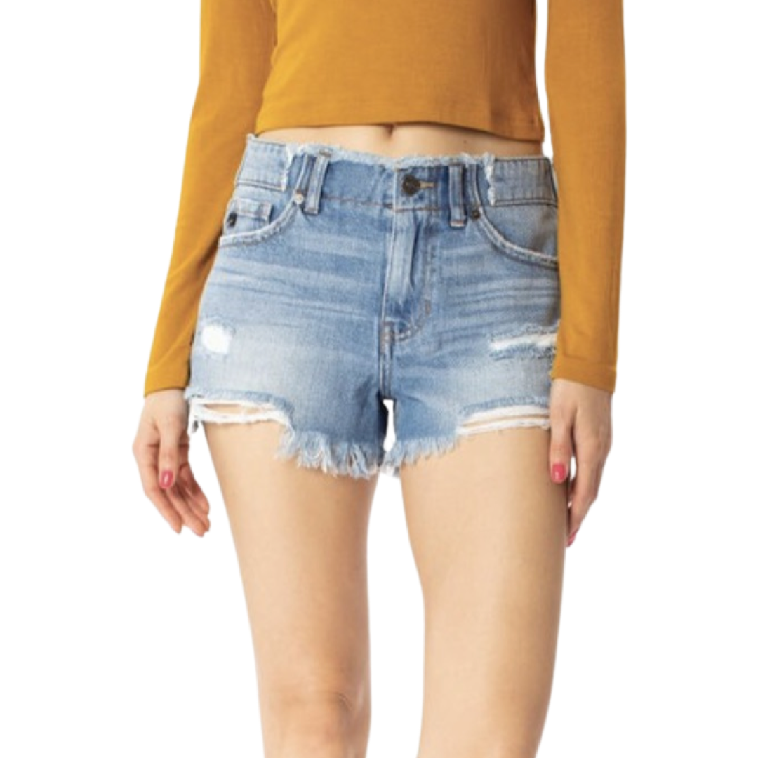Apparel- Kan Can High Rise Girlfriend Denim Shorts