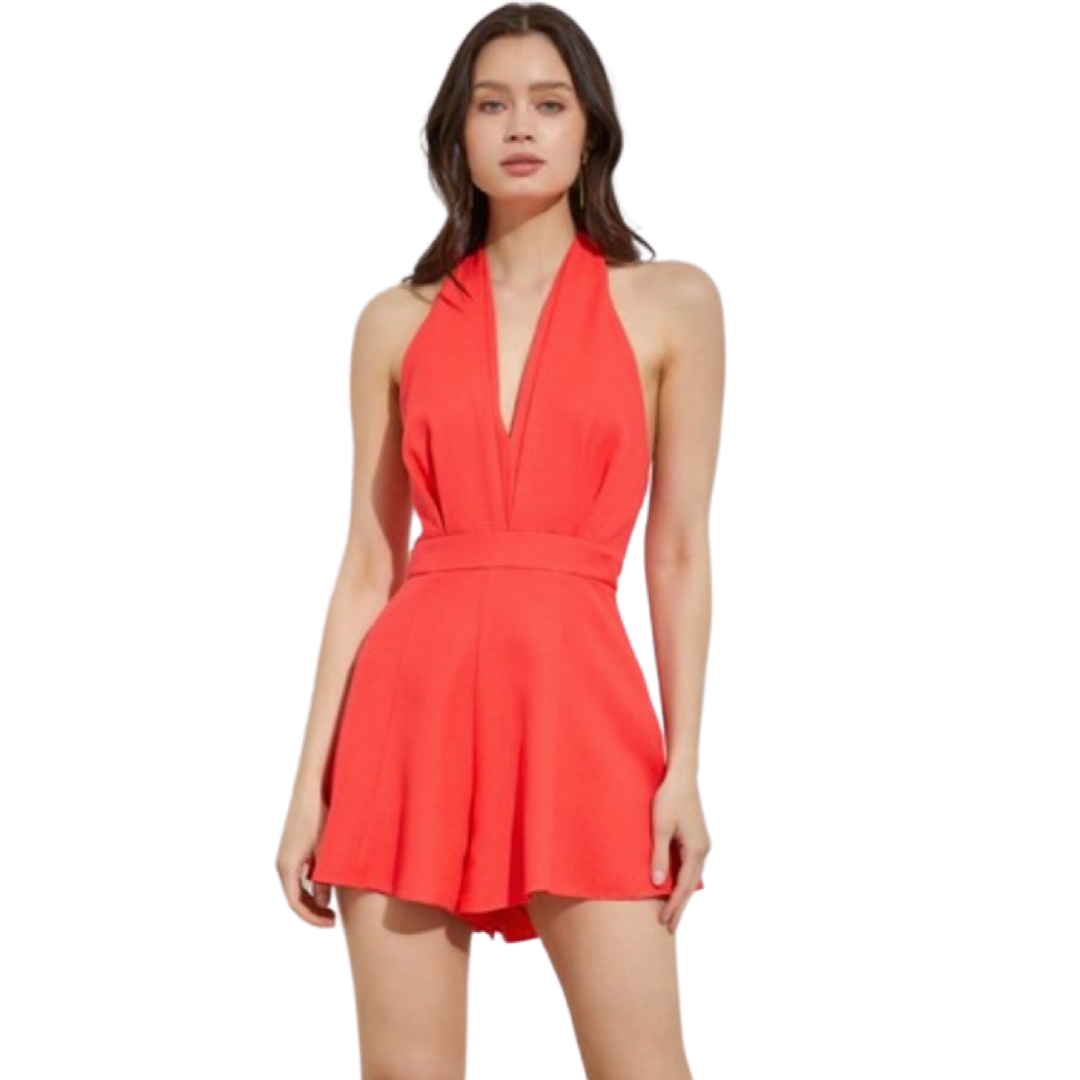 Apparel- Do+ Be Halter Neck Wide Leg Romper