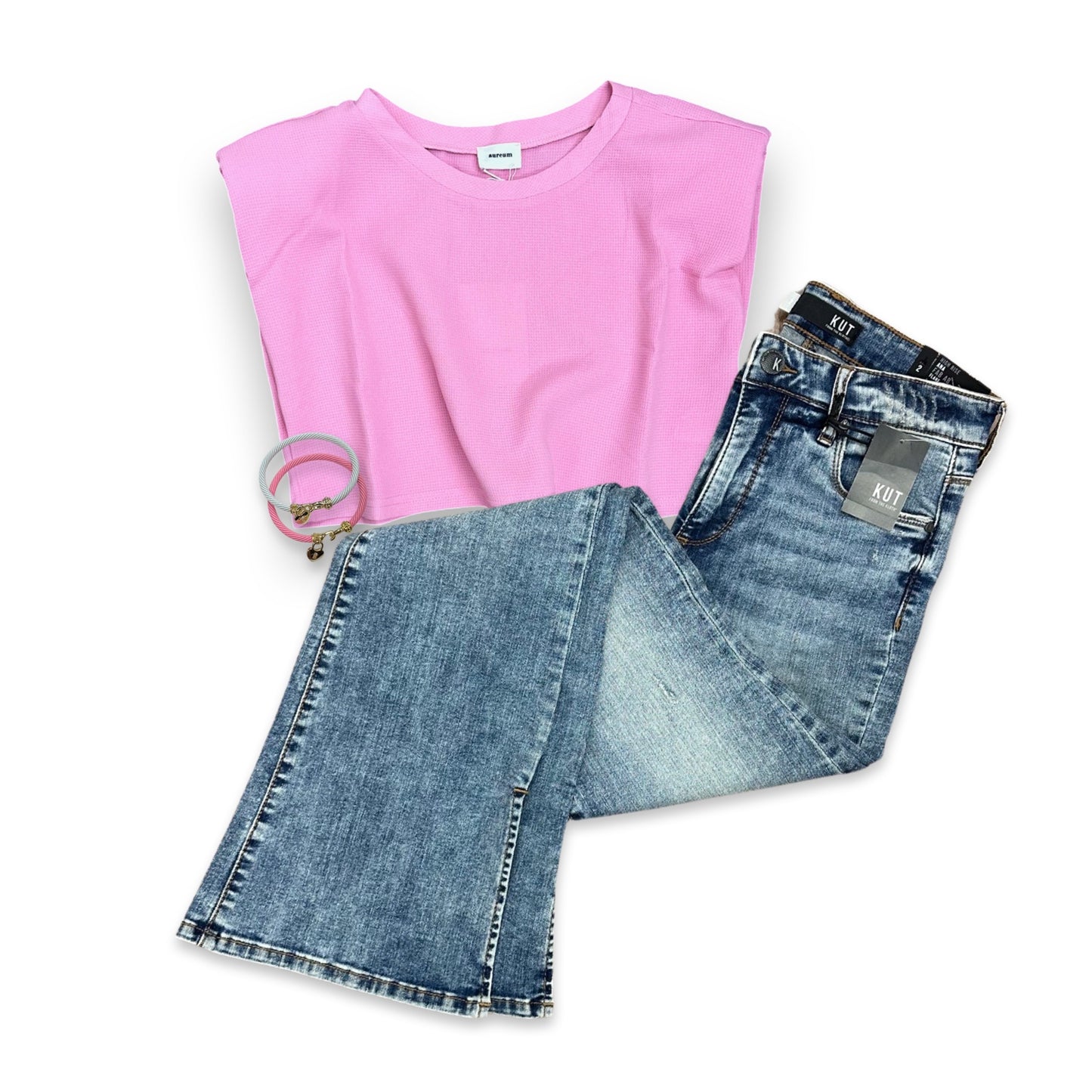 Apparel- Aureum Waffle Knit Crop Top