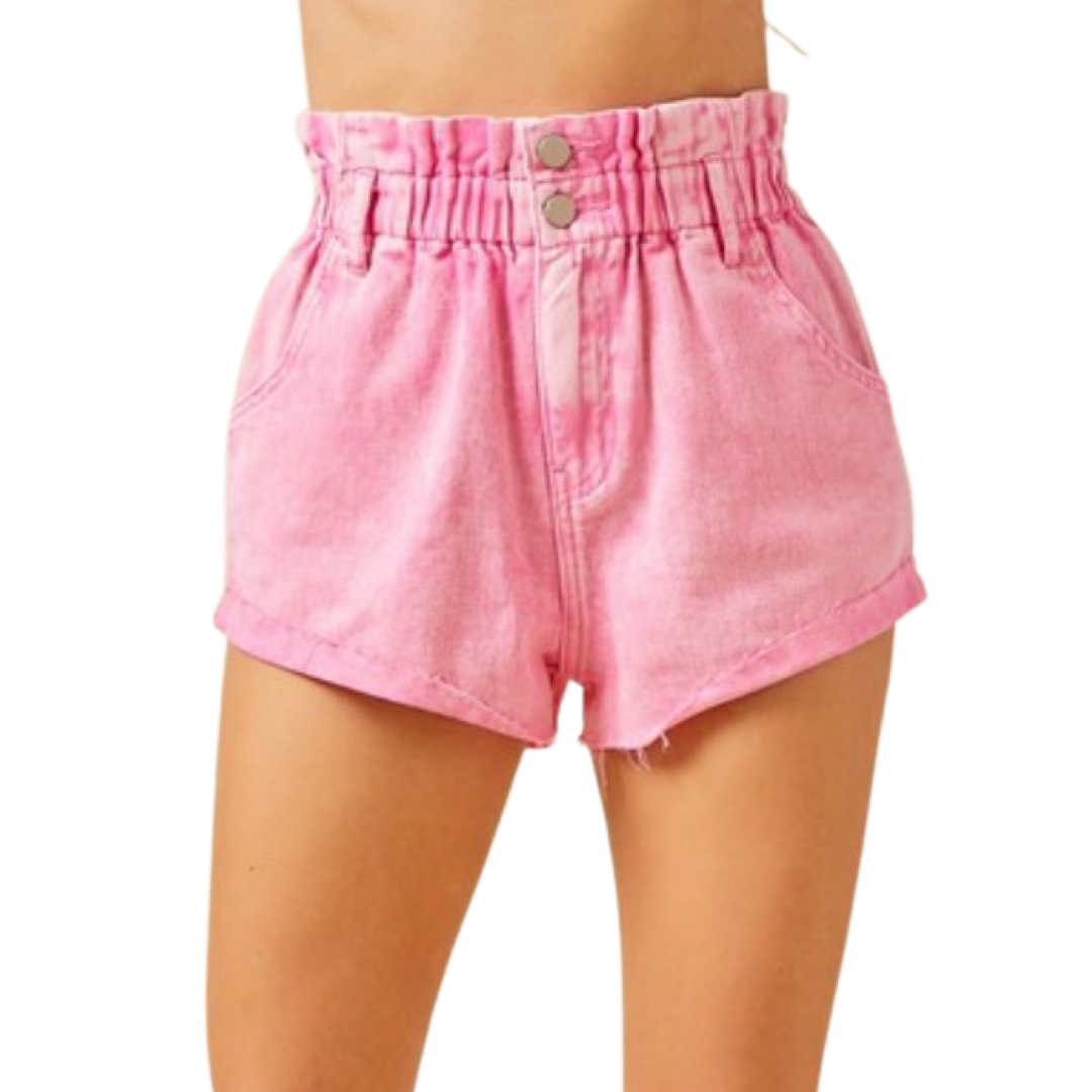 Apparel- Day+Moon Paper Bag Washed Denim Shorts