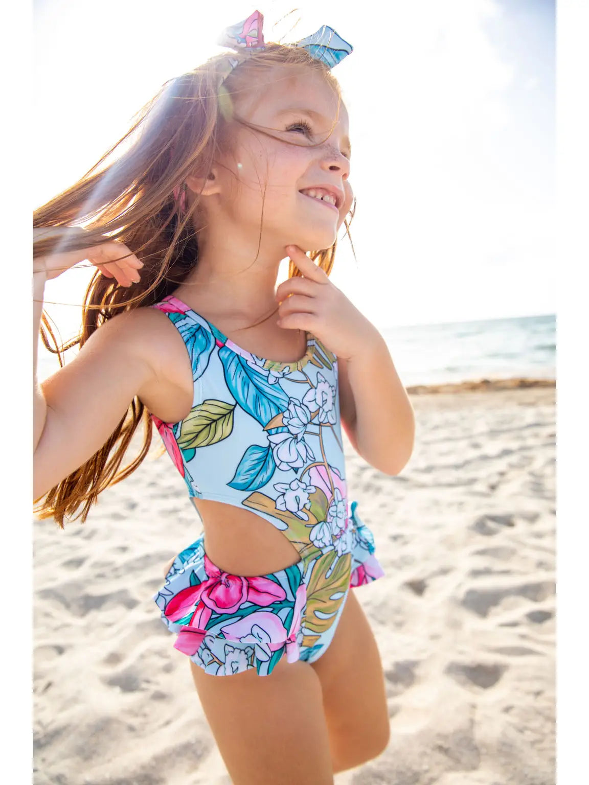Girls- Blueberry Bay Mint Shell One Piece Swimsuit Swimwear