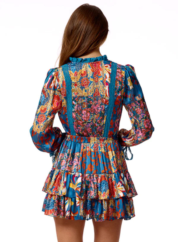 Apparel- Stellah Floral Patchwork Print Mini Skirt