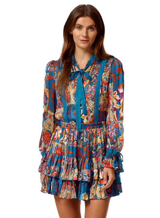 Apparel- Stellah Floral Patchwork Print Mini Skirt