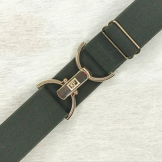 Belts- KF Clothing Olive Solid Elastic