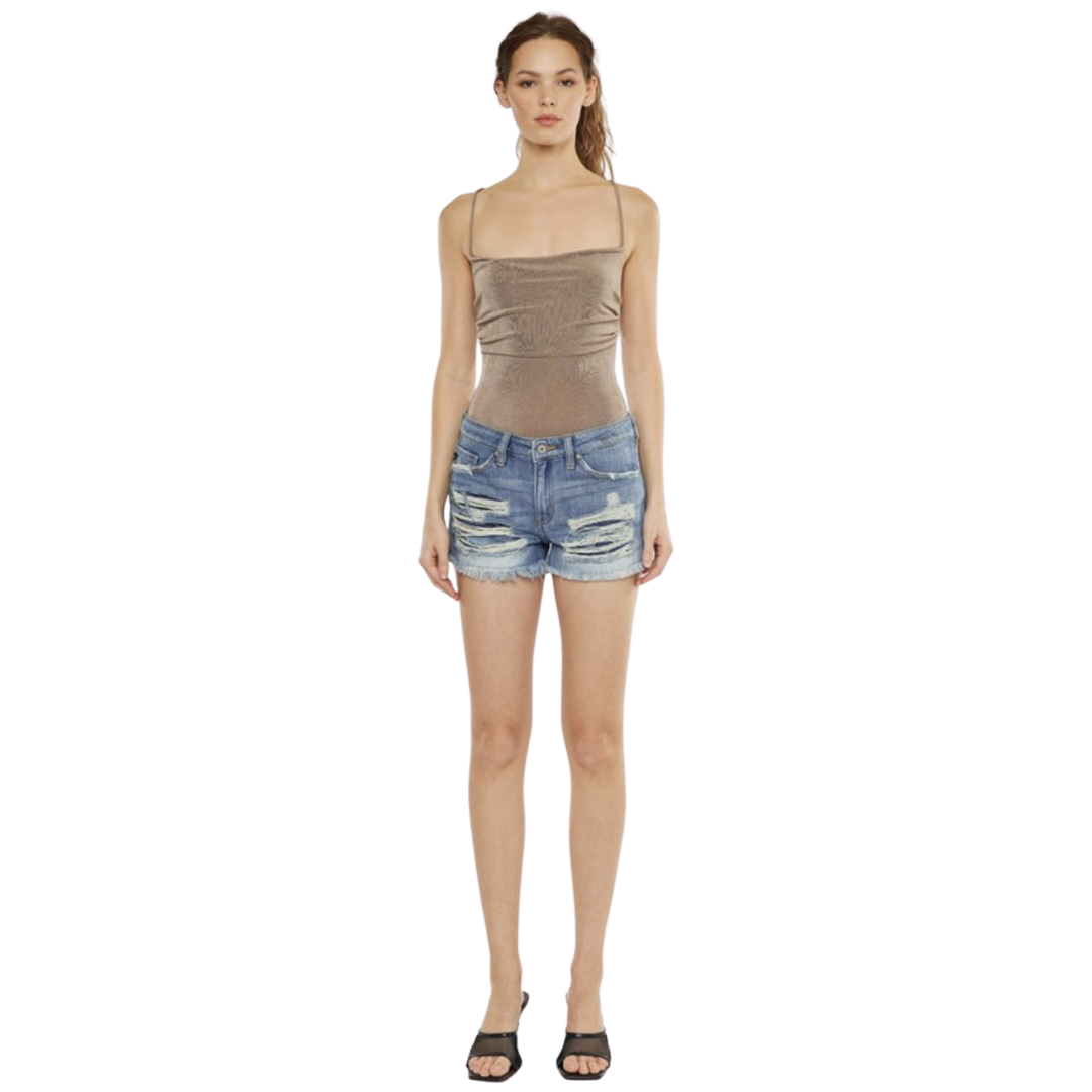 Apparel- Kan Can Boyfriend Mid Rise Denim Shorts
