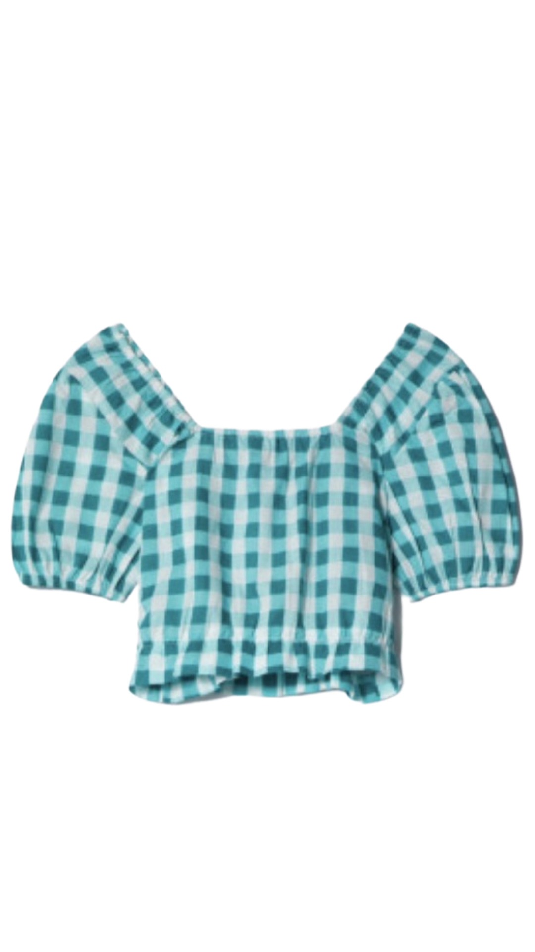 Apparel- Compania Fantastica Blue Gingham Crop Top