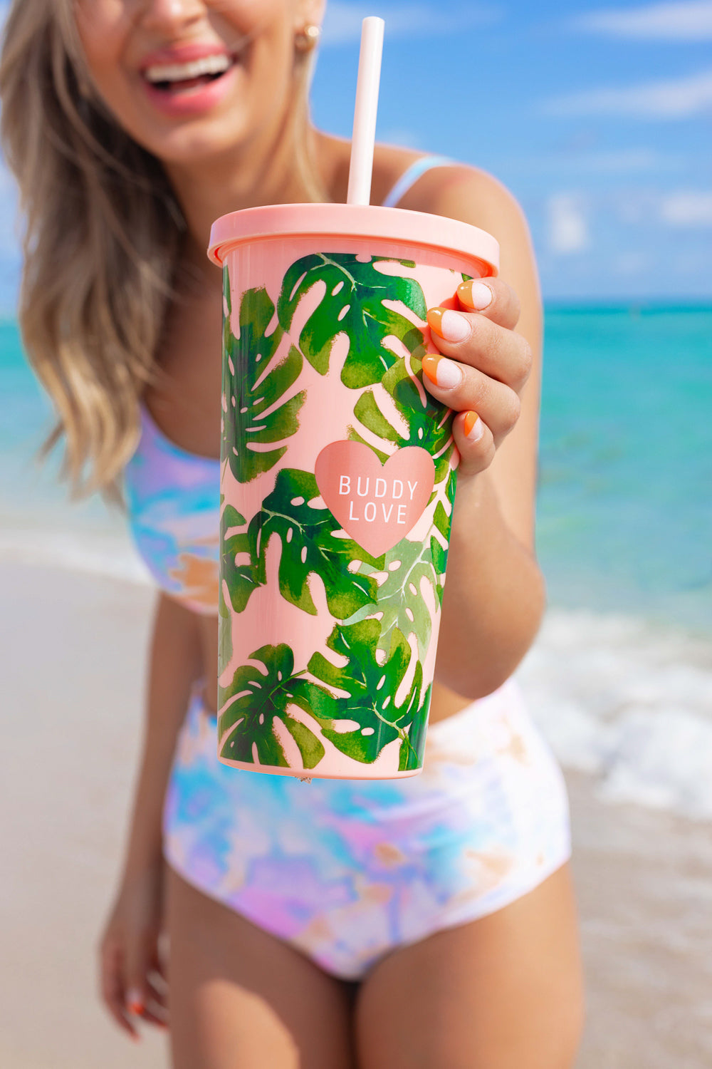 Gifts- Buddy Love Palm Tumbler With Straw