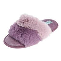 Slippers- Hello Mello Cotton Candy Puff Slippers in Grape