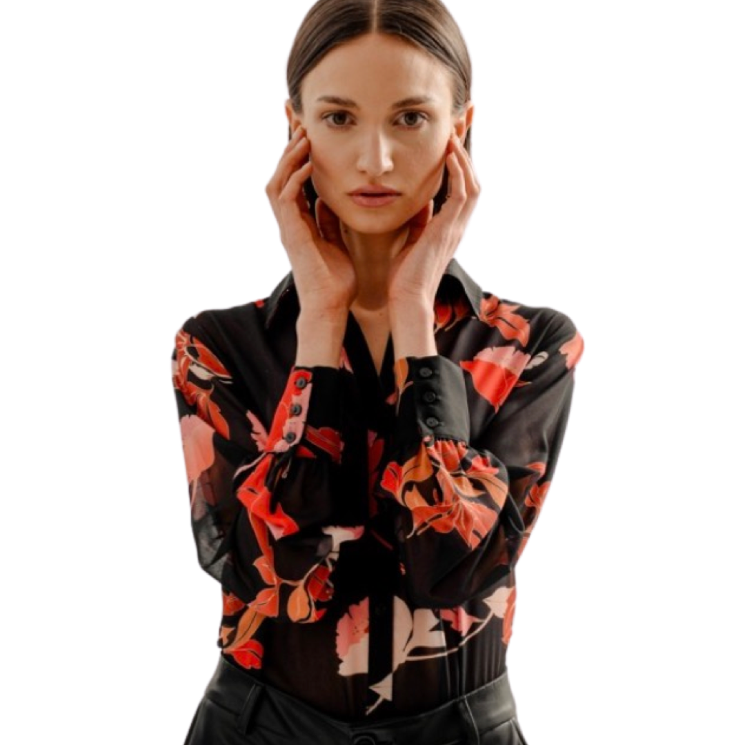 Apparel- Molly Bracken Pointed Veil Shirt Dark Ashley