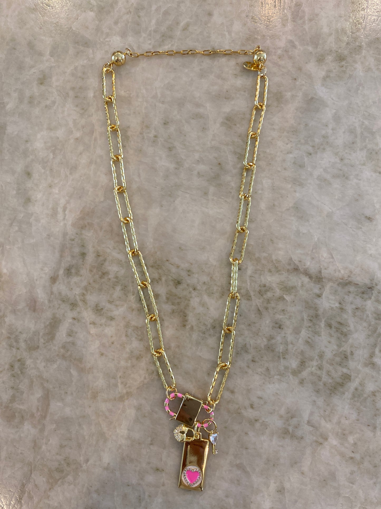 Melania Clara Candy Cane Gold and Pink