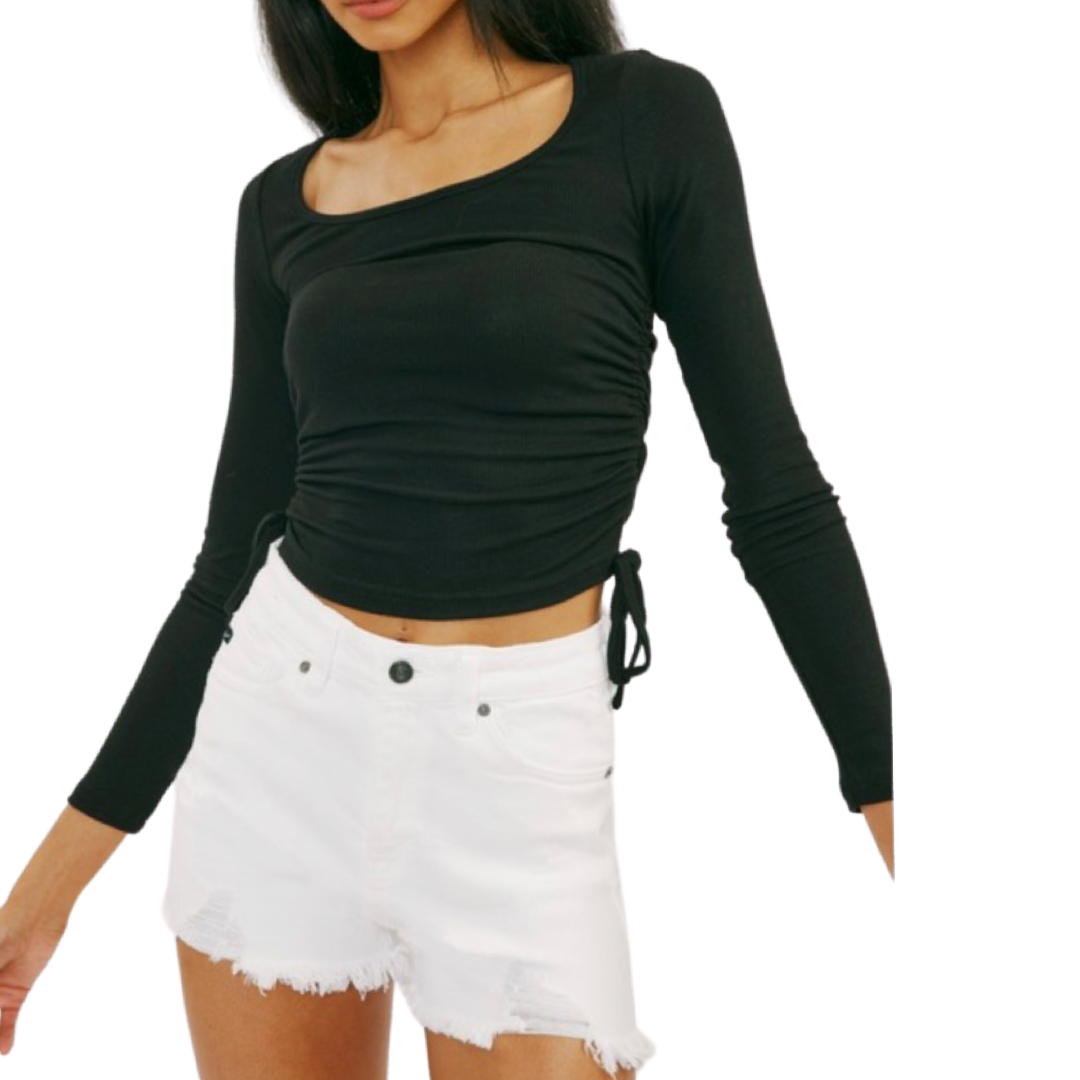 Apparel- Kan Can Hazel High Rise Denim Shorts White