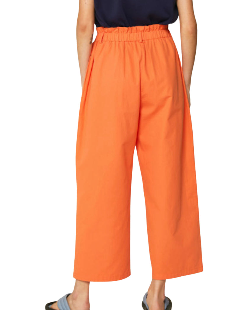 Apparel- Compania Fantastica High Waisted Twill Cropped Trousers Orange