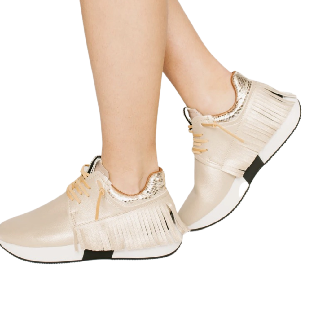 Sneakers- Shu Shop Pepa Fringed Sneaker Gold