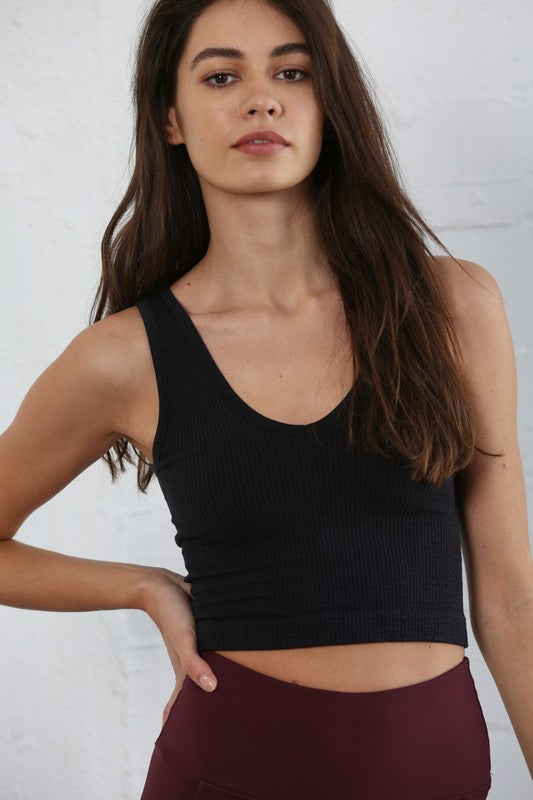 Seamless- By Together Ribbed Cropped Bra Tank
