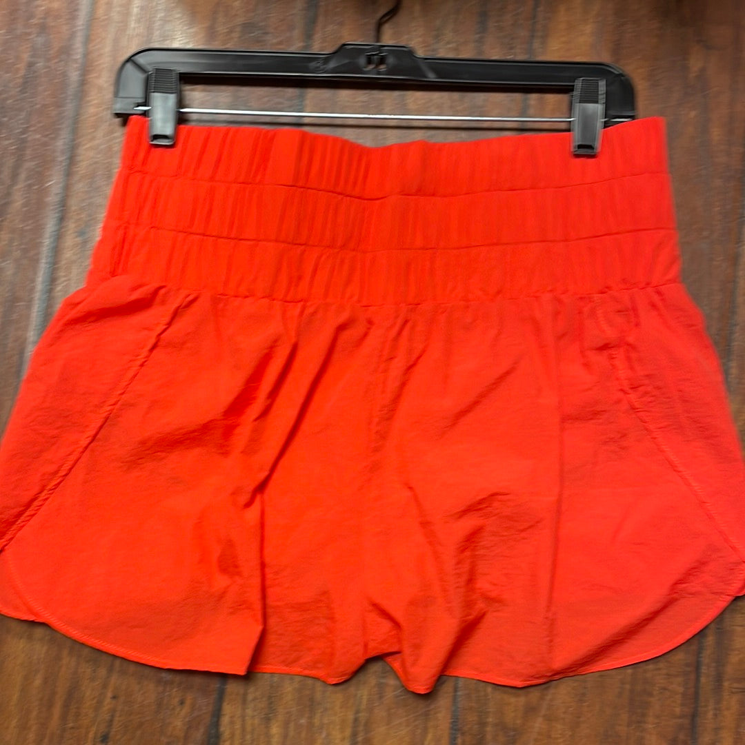 Apparel- TCEC Smocked Waist Band Athletic Shorts Red/Orange