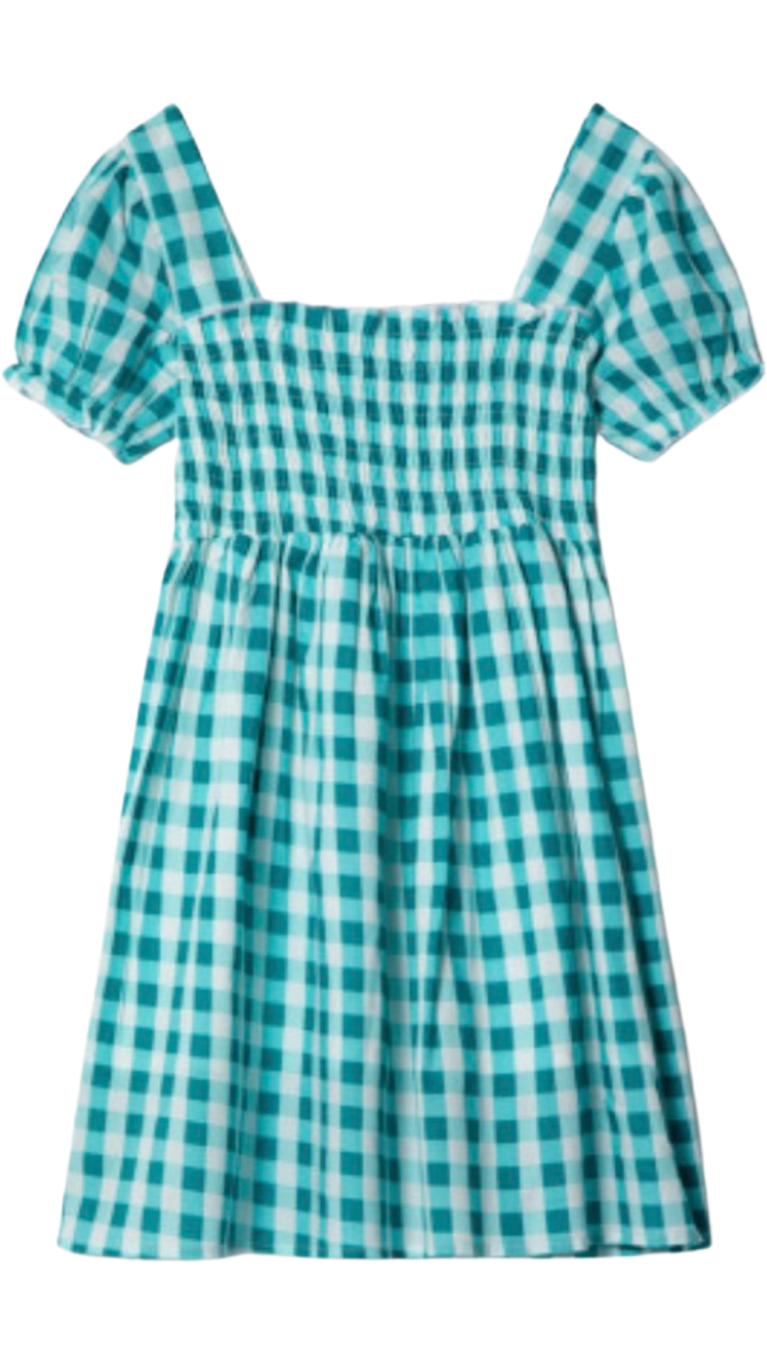 Apparel- Compania Fantastica Blue Gingham Smocked Mini Dress
