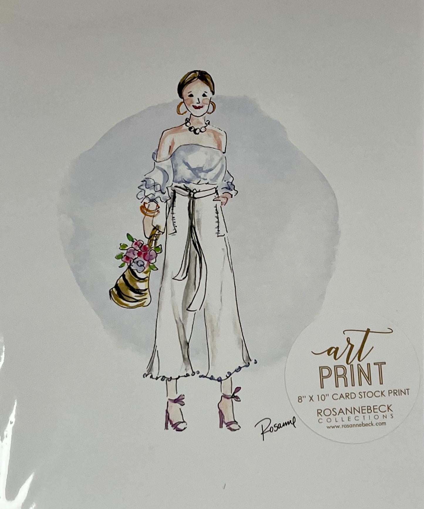 Home- Rosanne Beck Collections Art Print 8x10- Hand Painted Fashionista Chic