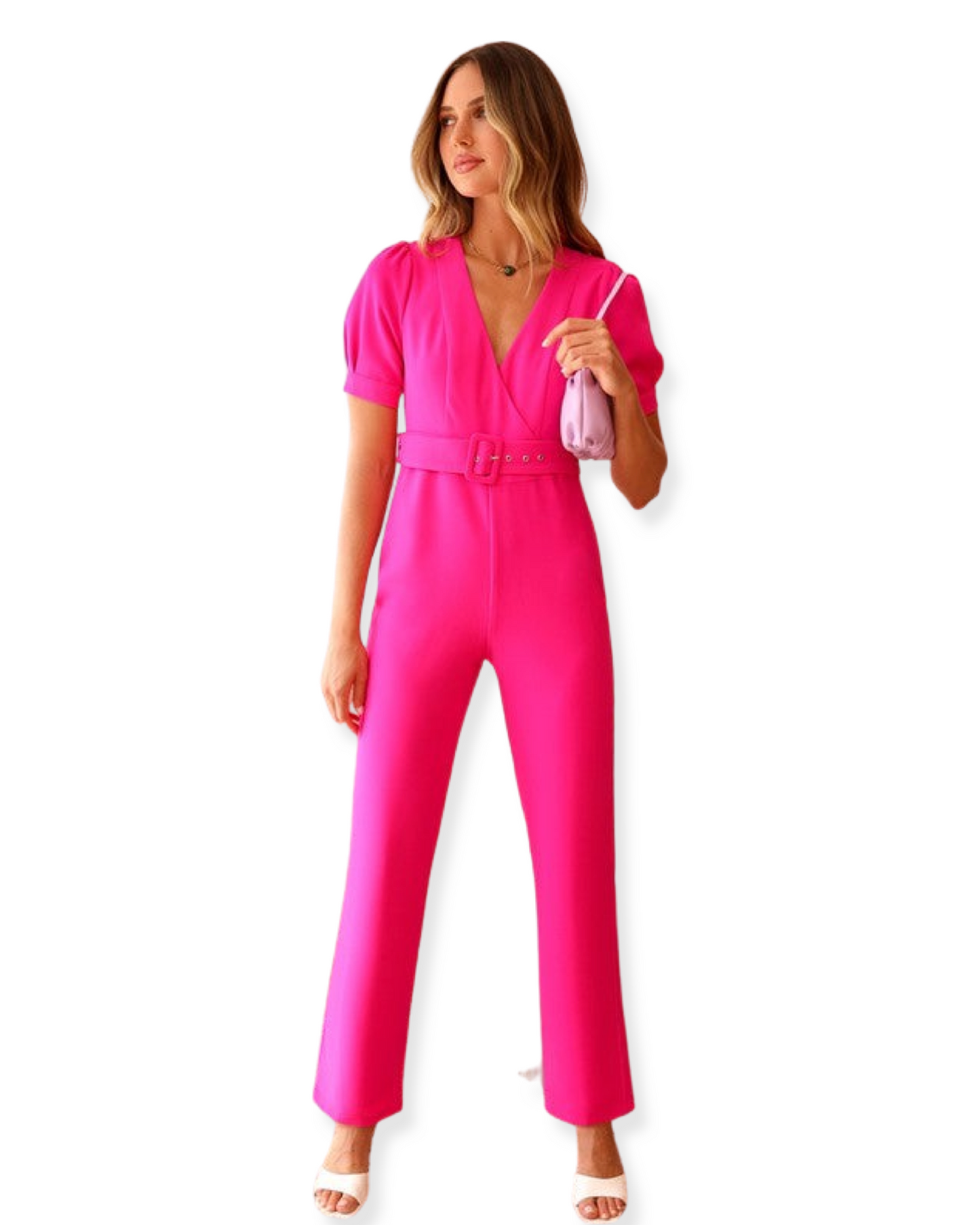 Apparel- Adelyn Rae Kori Crepe Belted Jumpsuit