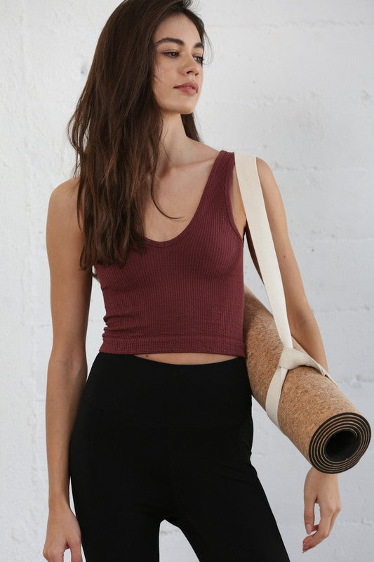 Seamless- By Together Ribbed Cropped Bra Tank