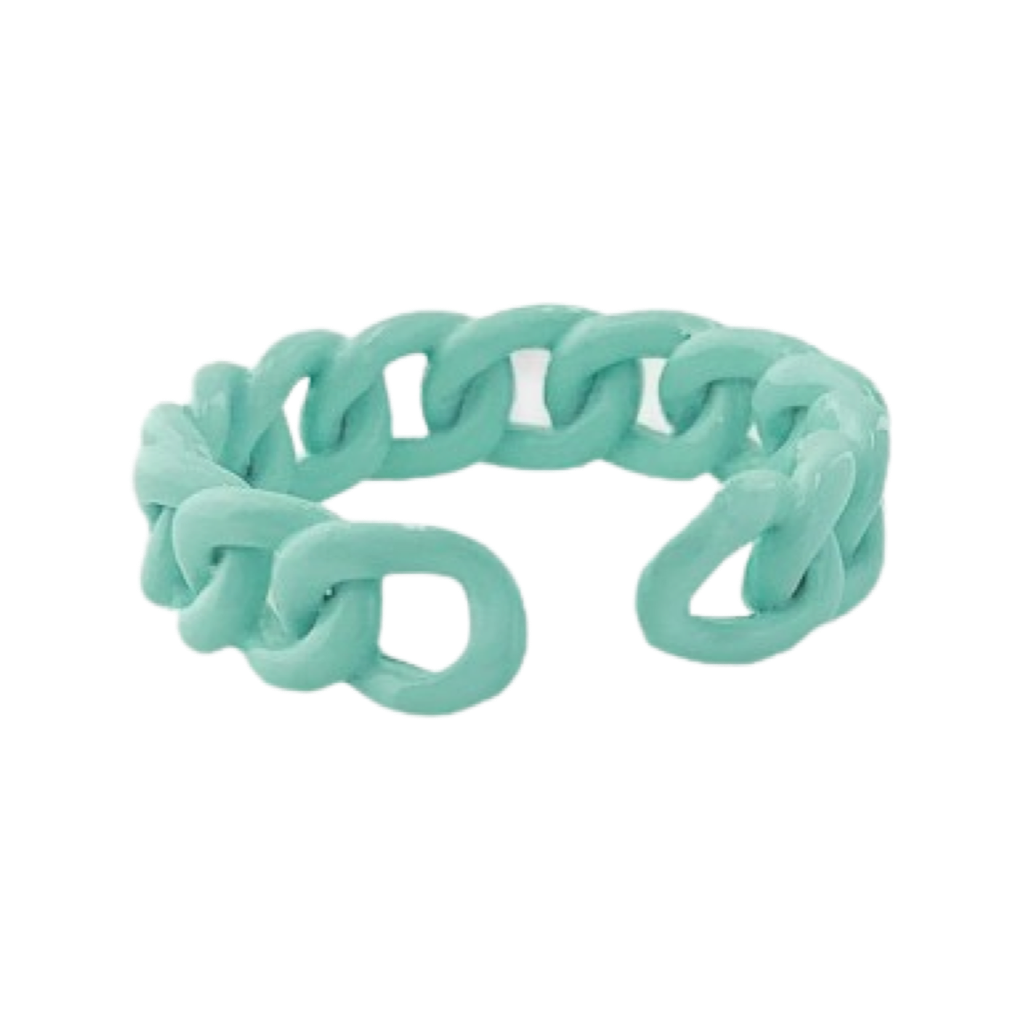 Rings- M&E Bling Enamel Curb Chain Ring