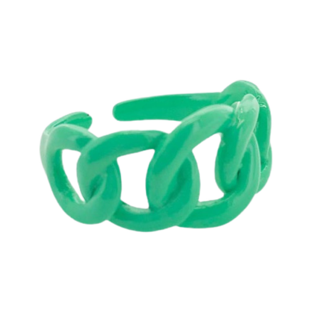 Rings- M&E Bling Large Enamel Curb Chain Ring