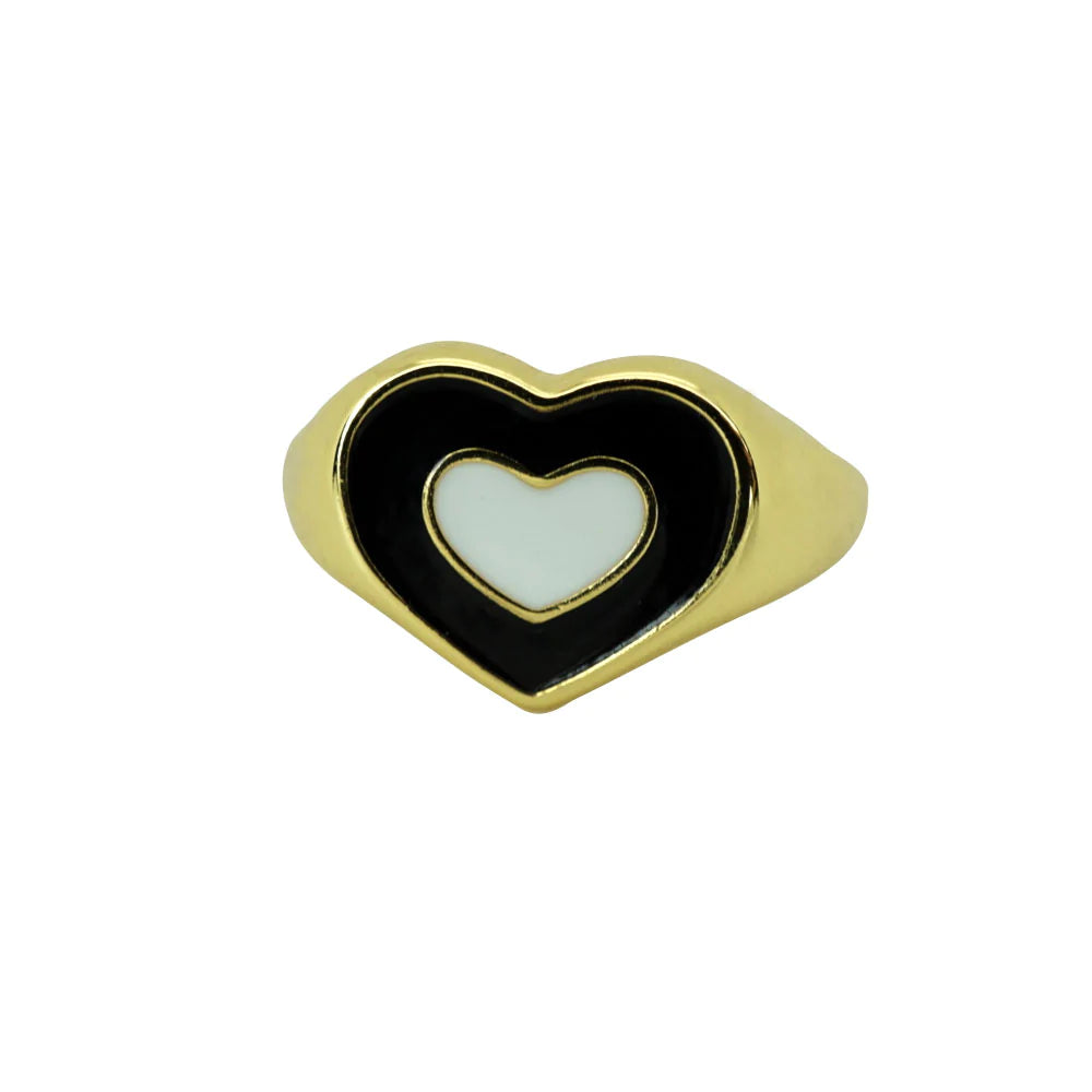 Rings- M&E Bling Heart Shaped Multi-Colored Rings