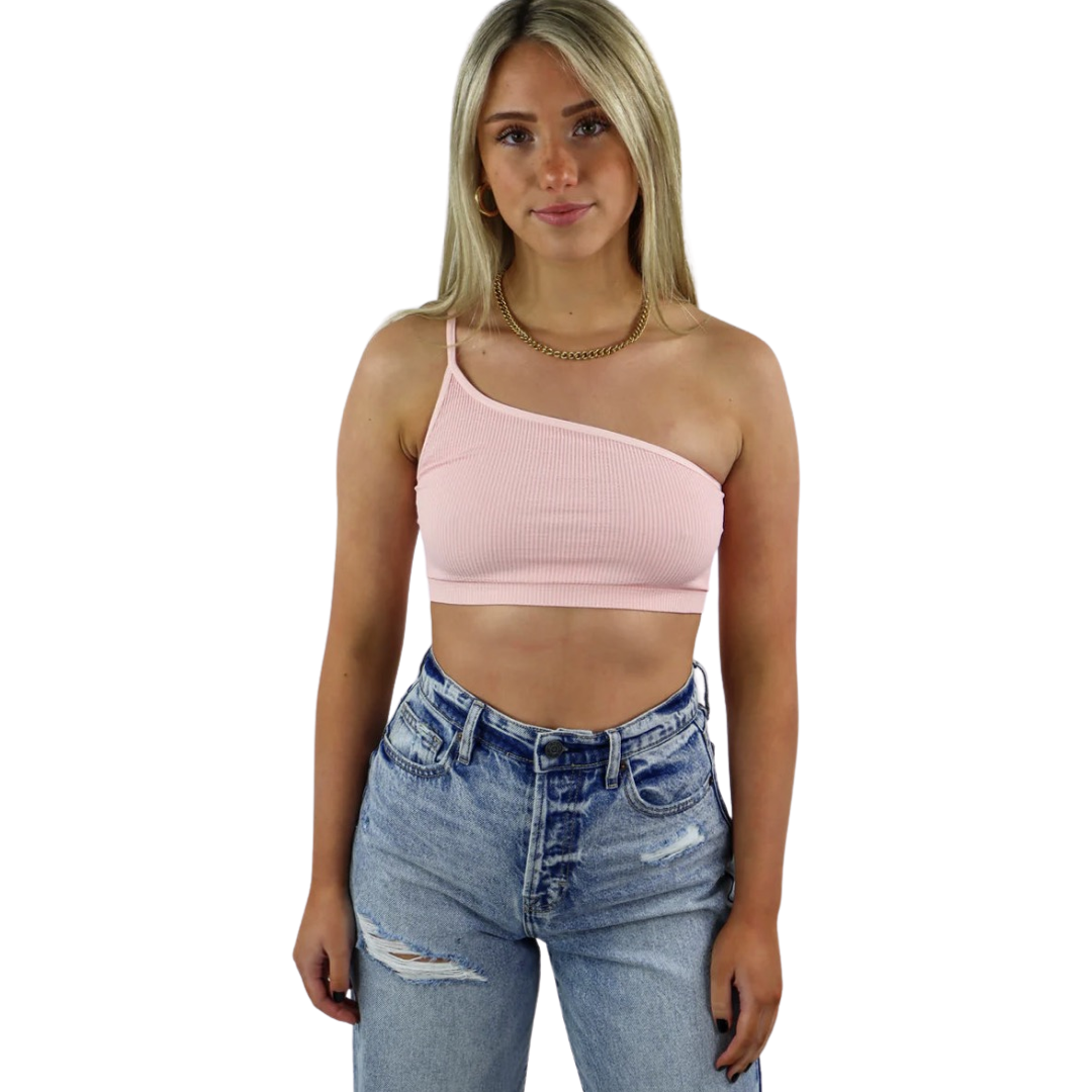 Apparel- Rock n Rags One Shoulder Cropped Tank