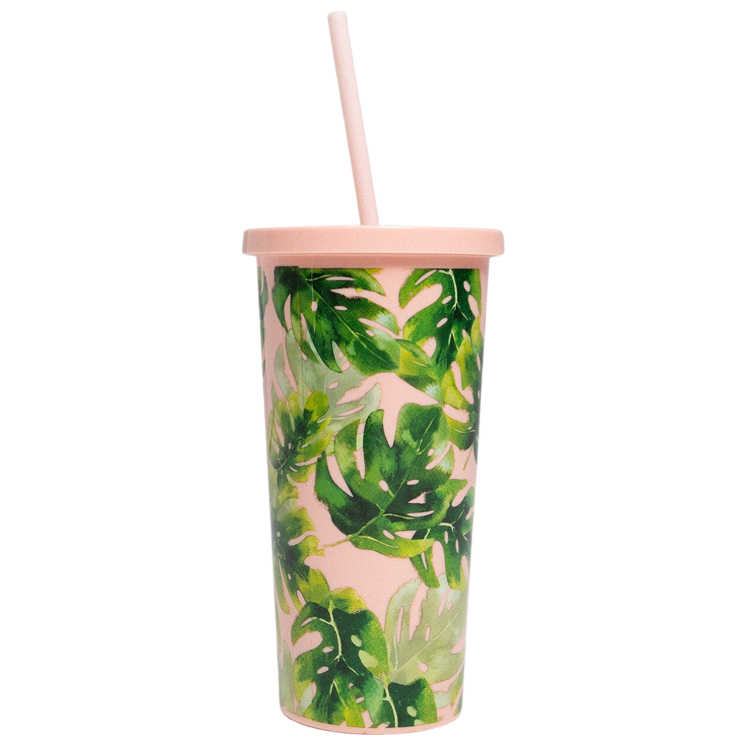 Gifts- Buddy Love Palm Tumbler With Straw