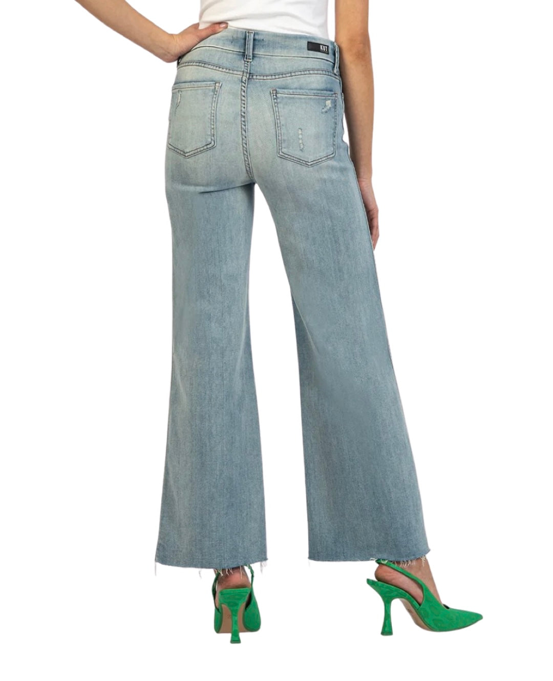 Apparel- Kut From The Kloth Meg Fab Wide Leg Raw Edge Jeans