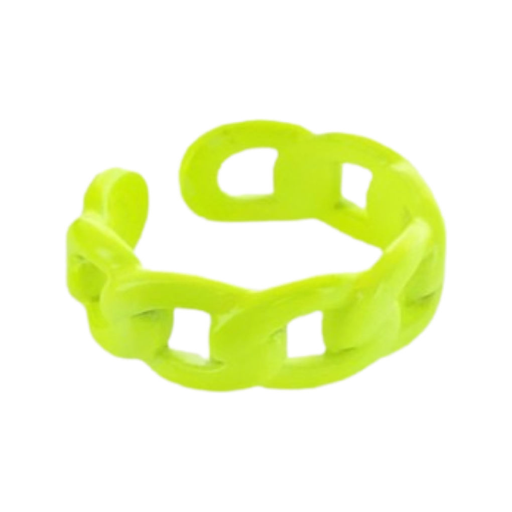 Rings- M&E Bling Enamel Chunky Curb Chain Ring