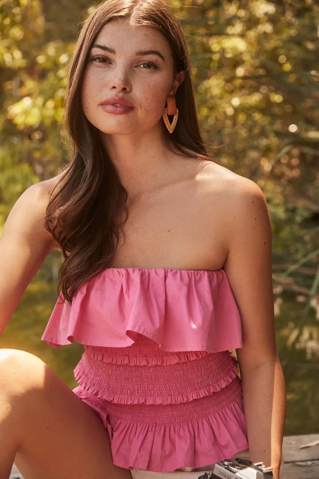 Apparel- Sugarlips Vista Smocked Ruffle Tube Top