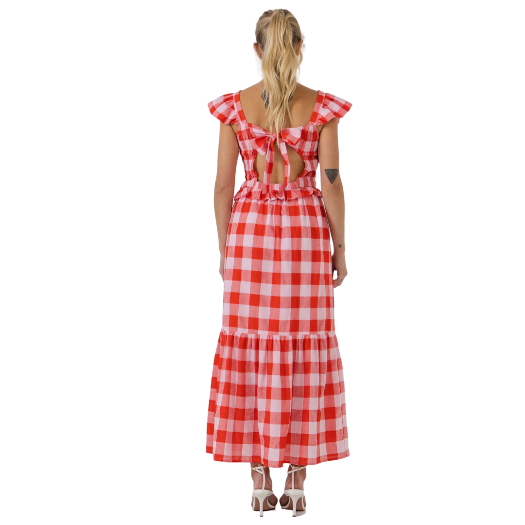 Apparel- English Factory Gingham Midi Skirt