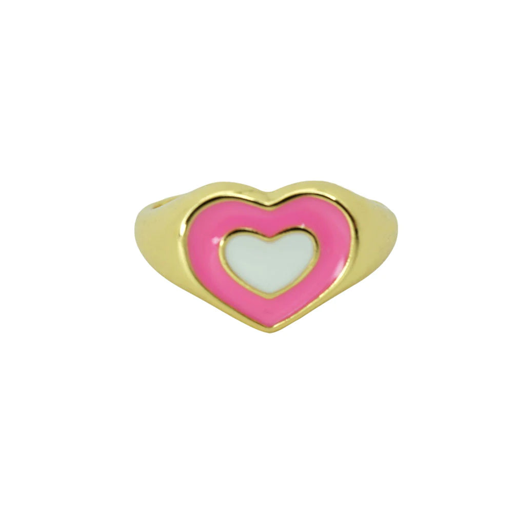 Rings- M&E Bling Heart Shaped Multi-Colored Rings
