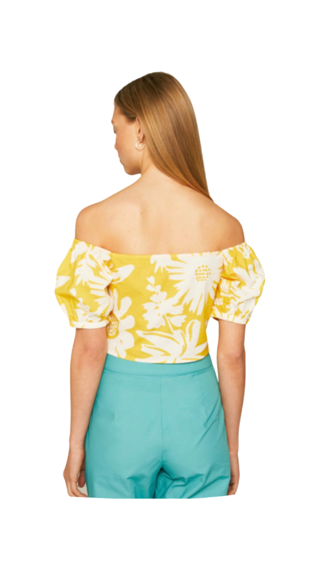 Apparel- Compania Fantastica Yellow and White Crop Top