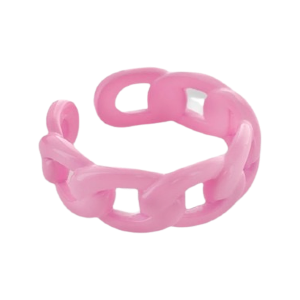 Rings- M&E Bling Enamel Chunky Curb Chain Ring