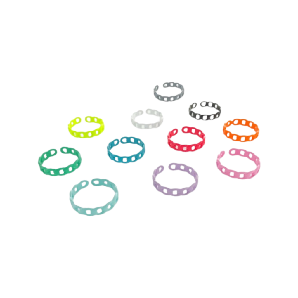 Rings- M&E Bling Enamel Thin Curb Chain Ring