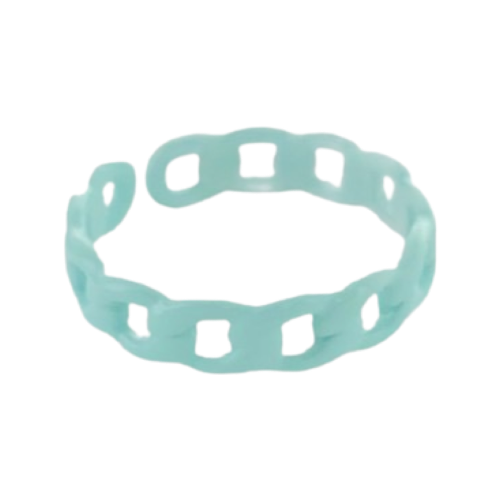 Rings- M&E Bling Enamel Thin Curb Chain Ring