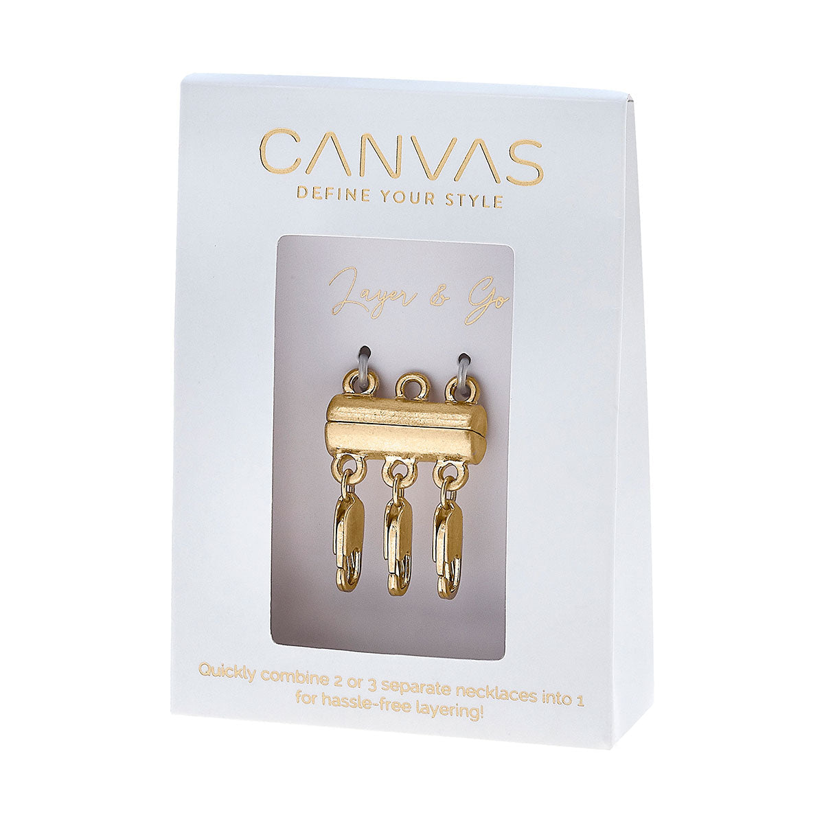Necklaces- Canvas Layer & Co 3 in 1 Magnetic Necklace Clasp in Worn Gold
